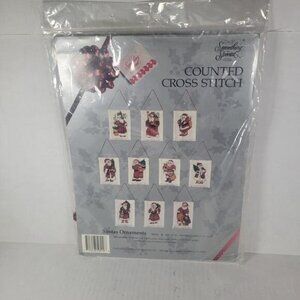 Candamar Designs Something Special Counted Cross Stich 10 Santa Ornaments #50510